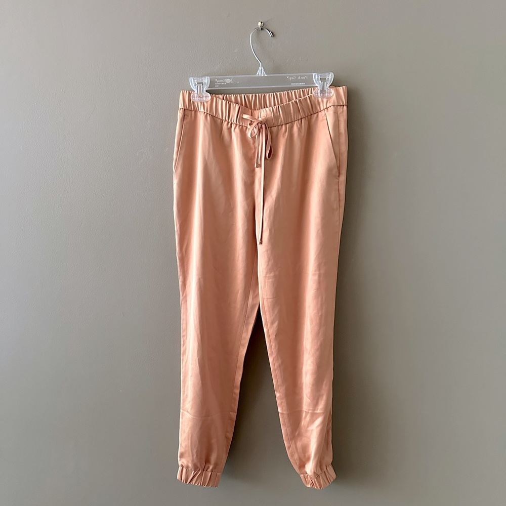 Banana Republic Peach Orange Satin Joggers